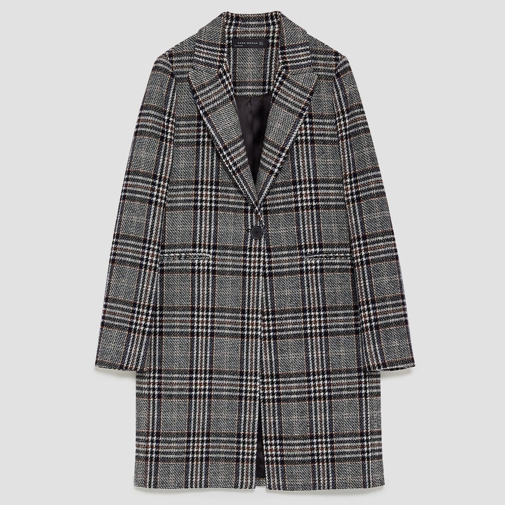 Zara check coat